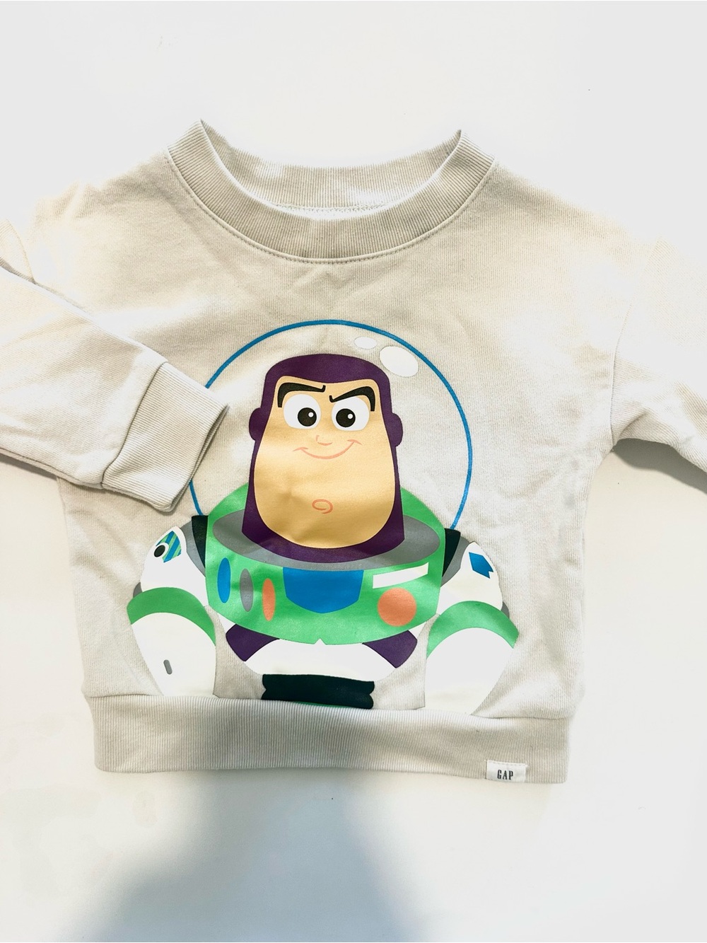 GAP Kids Buzz Lightyear Crewneck Sweatshirt - Cream, Green, Purple